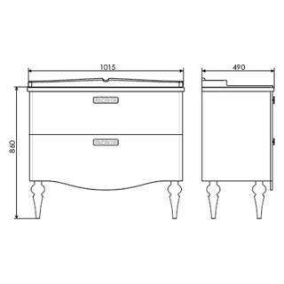 Тумба с раковиной Comforty Монако 00004136346 101.5 см белый
